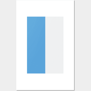 Manchester City Sky Blue and White Half design Posters and Art